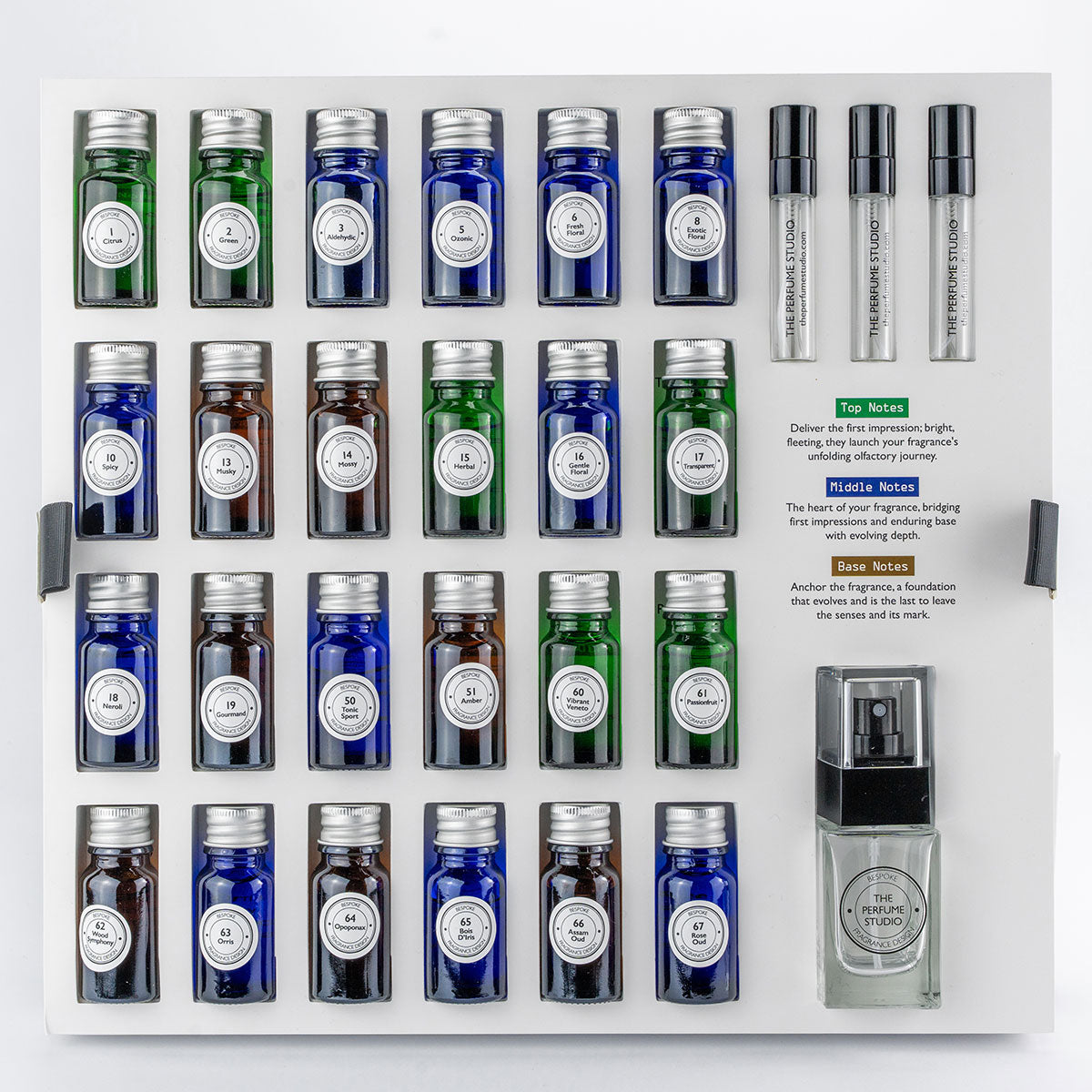 Luxury fragrance creation kit. 24 Luxury Blends, chosen by a lead Perfumer.
